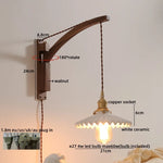 Nordic LED Wall Sconce Walnut Copper Stair Light Fixtures