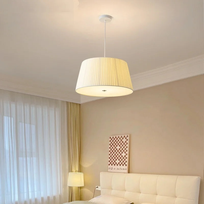 Nordic Fabric LED Chandelier Minimalism Pendant Light for Bedroom Dining Room