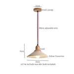 Wood Yellow Travertine LED Pendant Lights for Home Decor & Cafe