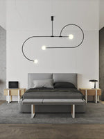 Arc Line Chandelier: Nordic Suspension Pendant for Living Dining Room Kitchen