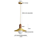 Wood Glass LED Pendant Light Suspension Luminaire for Home Decor