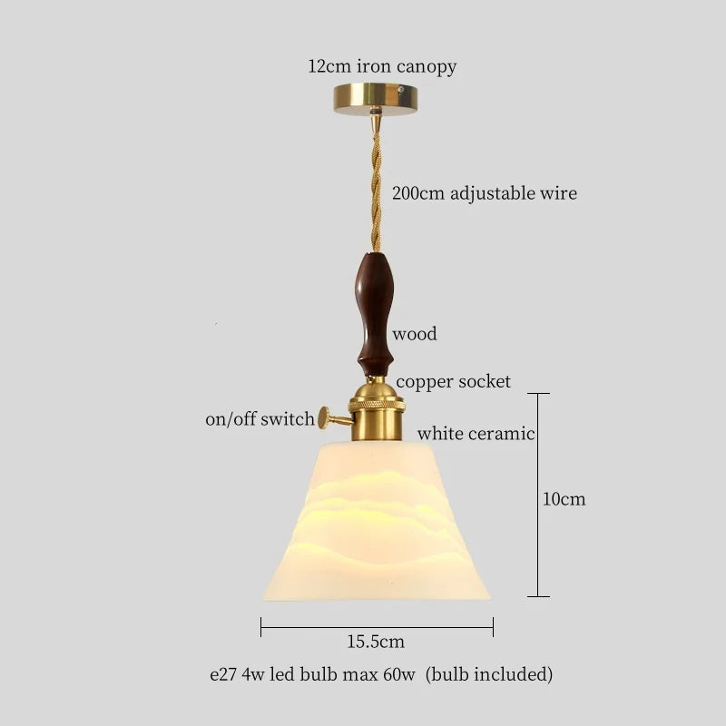 Afralia™ Nordic Style LED Pendant Light with Ceramic Shade for Bar, Dinning Room, Bedroom