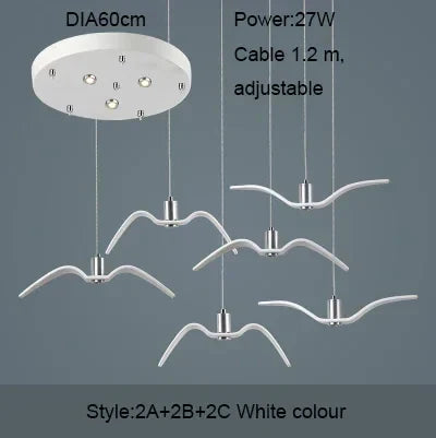 Seagull Resin LED Chandelier for Living Dining Room - Suspension Ceiling Light