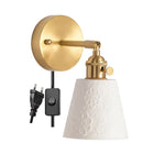 Afralia™ White Ceramic LED Wall Lights for Home Lighting in Bedroom, Living Room, Bathroom