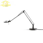 Industrial Black/Chrome LED Rocker Arm Desk Light with Adjustable Arm