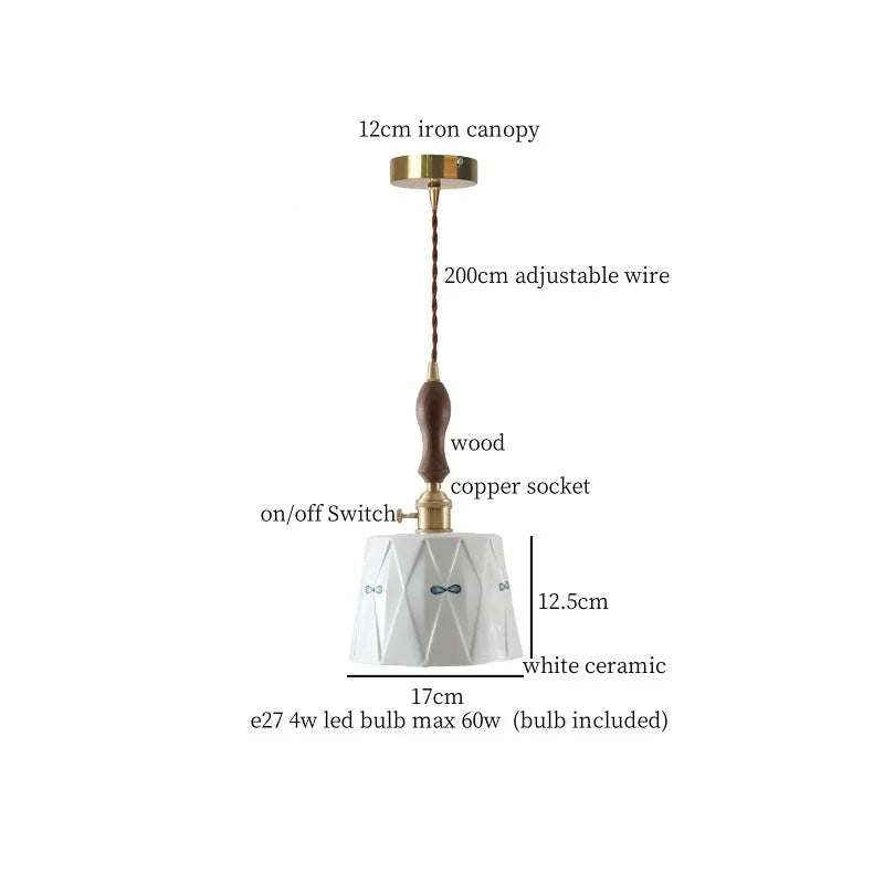 Ceramic LED Hanging Pendant Light - Modern Nordic Design for Home Decor