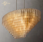 Sirene Glass Oval LED Chandelier for Living Room Hotel Farmhouse