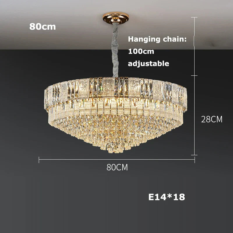 Silver Gold Chandelier Lighting Suspension Elegant Luminaire for Dinning Room