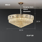 K9 Crystal Gold Chandelier Lighting for Living Room