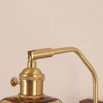 LED Glass & Wood Wall Lamp with Pull Chain Switch for Living Room, Bedroom, Bathroom