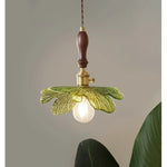 Copper Wood Glass LED Pendant Lamp - French Minimalist Design for Home Decor