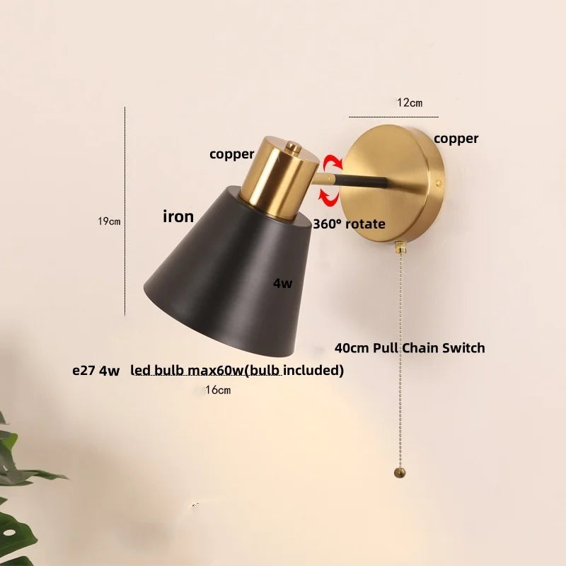 Afralia™ Black Iron LED Wall Sconce Modern Vanity Light Bar Bedroom Stair Hallway