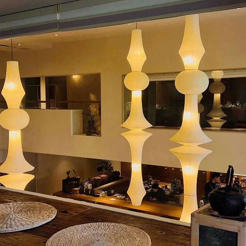 Akari Paper Pendant Lamp by - Noguchi Style Chandelier for Living Room & Bedroom
