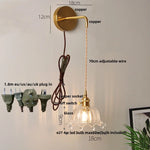 Clear Glass LED Wall Light with Pull Chain Switch for Modern Decor