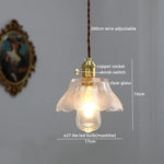 Copper Glass Chandelier LED Pendant Lights for Dining Room Bedroom Bar