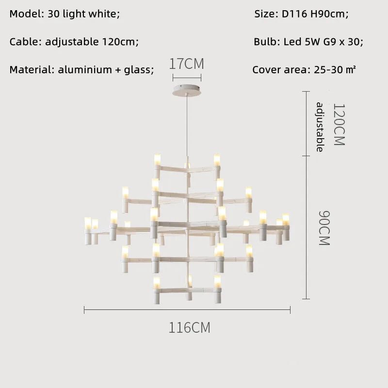Afralia™ Metal Pendant Chandelier LED Lighting Fixture for Modern Luxury Foyer, Stairs & Indoor