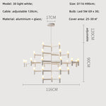 Afralia™ Metal Pendant Chandelier LED Lighting Fixture for Modern Luxury Foyer, Stairs & Indoor