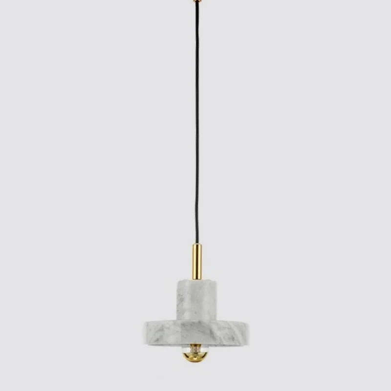 Afralia™ White Marble LED Pendant Light Fixture Copper Nordic Modern Hanging Lamp