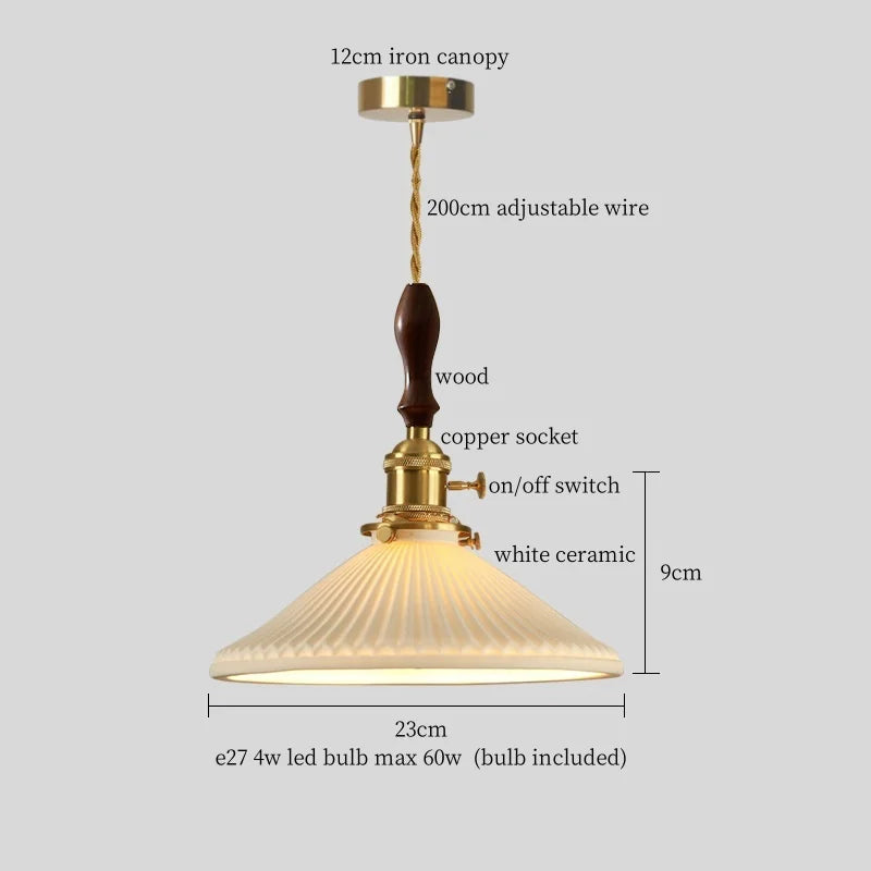 Afralia™ Nordic Style LED Pendant Light with Ceramic Shade for Bar, Dinning Room, Bedroom