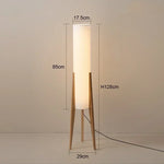 Solid Wood Floor Lamp with Fabric Shade