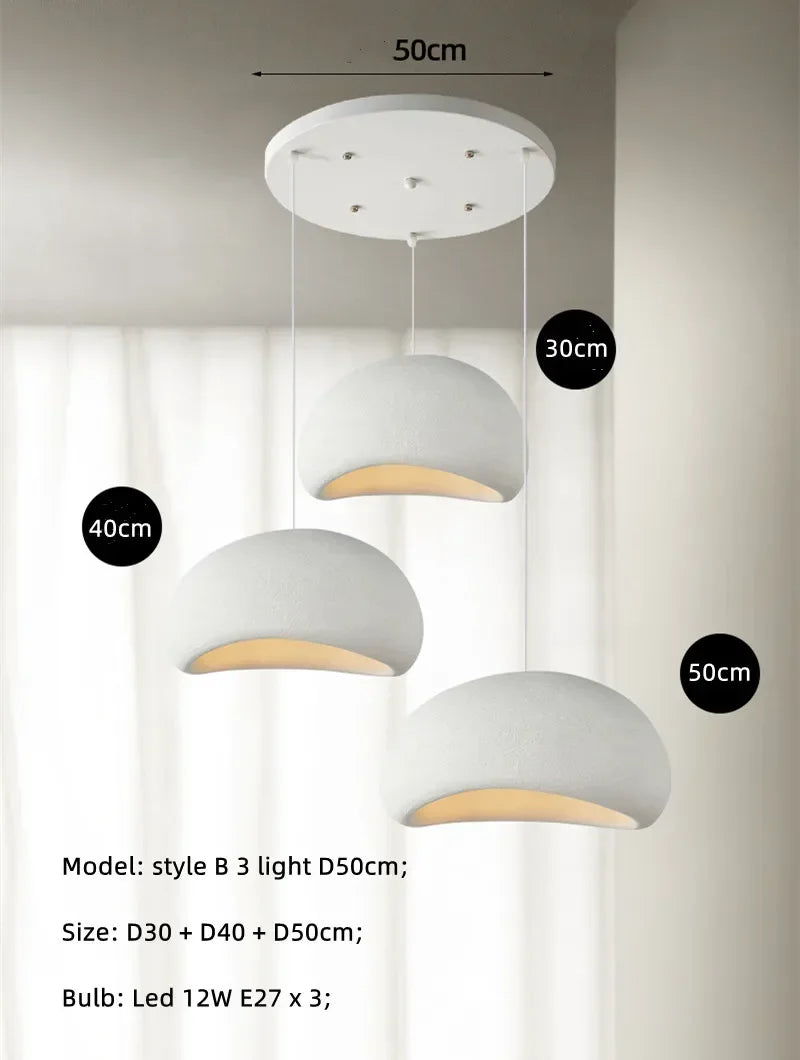 Nordic Wabi Sabi E27 LED Pendant Light for Minimalist Loft Ambiance