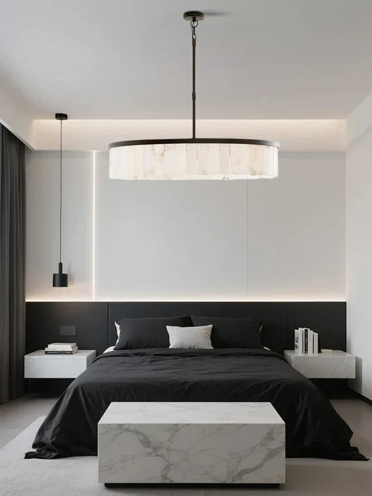 Round Marble Chandelier Ceiling Light Fixture for Kitchen Dining Room