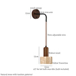 Yellow Travertine LED Wall Lamp for Home Decor