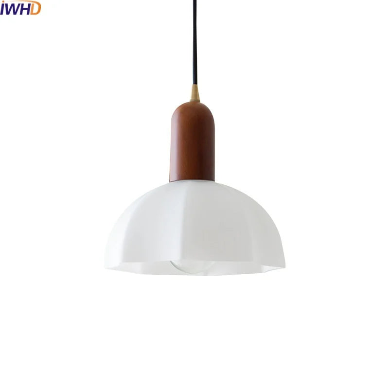 White Glass LED Pendant Lamp - Modern Hanging Light Fixtures
