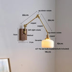 Wood Rotatable 2-Arm LED Wall Sconce with Pull Chain Switch