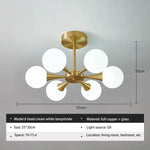 Glass Ball Chandelier Pendant Light Fixture for Living Dining Bedroom