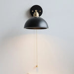 Wood Copper Wall Sconce Modern LED Fixture Bedside Lamp Bar Rotate Black