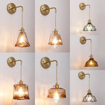 Copper Glass LED Wall Light for Modern Nordic Living Room Bedroom