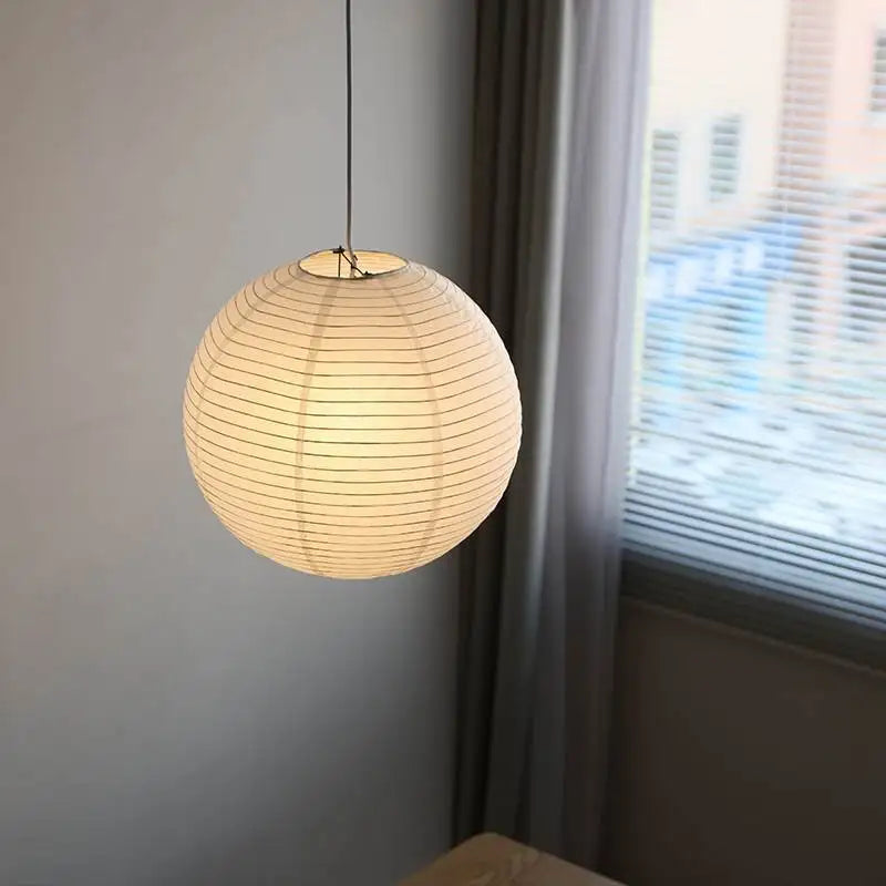 Akari Rice Paper Pendant Lights - Handwoven LED Hanging Lamp for Home Décor