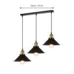 Vintage Industrial Chandelier - Retro Loft 3-Head Pendant Lamp in High-Quality Black Gold Finish