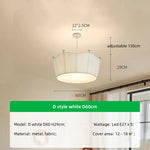 Nordic Fabric LED Chandelier Minimalism Pendant Light for Bedroom Dining Room