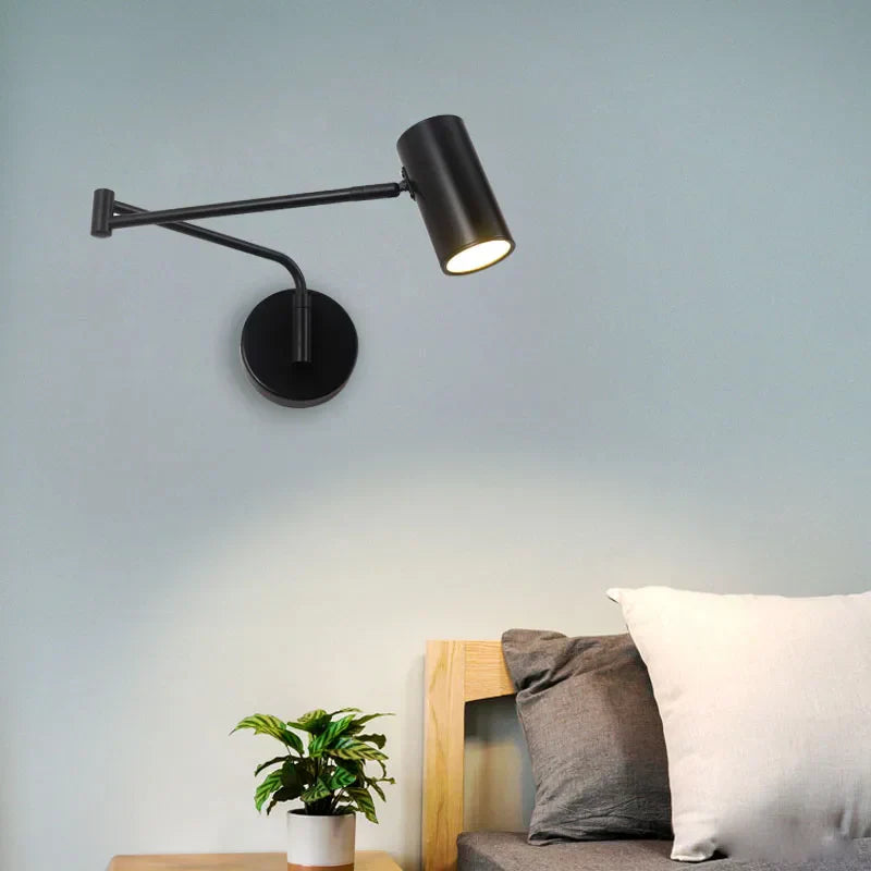 Acrylic Iron LED Wall Lamp | Modern Rotate Black Stair Light | Dining Room Study Fixtures