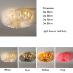 Feather Ceiling Lamp: Stylish Round DownLights with E27 Bulb for Home Decor