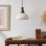 Ceramic Wood LED Pendant Lights Modern Hanging Lamp for Home Decor
