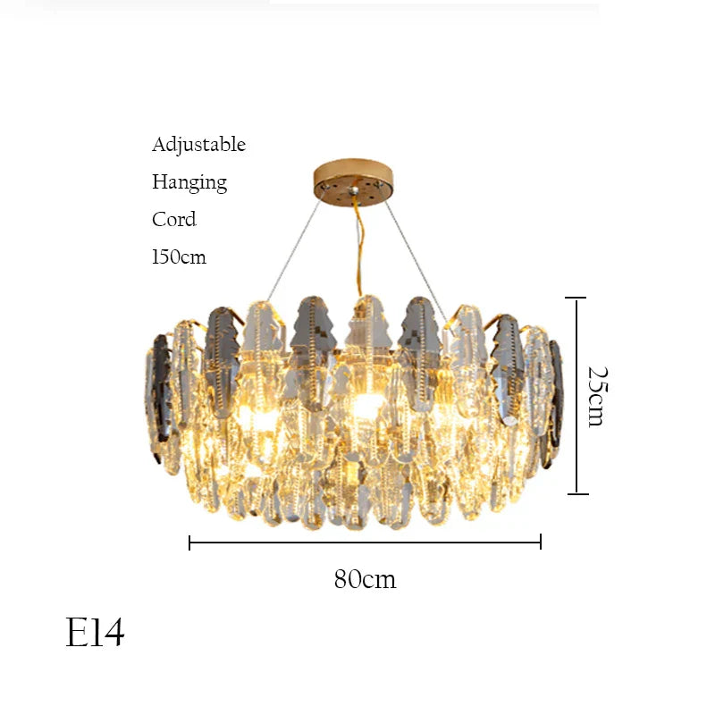 Crystal Chandelier Pendant Light for Living Room Bedroom Foyer