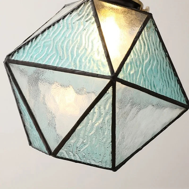 Copper Glass LED Pendant Light - Nordic Hanging Lamp for Home Decor