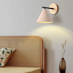 Iron Yellow Travertine Wall Lights, Pull Chain Switch, LED Sconce for Bedroom, Bathroom.