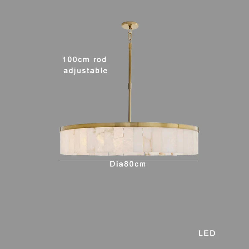 Round Marble Chandelier Ceiling Light Fixture for Kitchen Dining Room