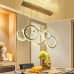 Afralia™ Crystal Circle LED Pendant Chandelier for Dining Room