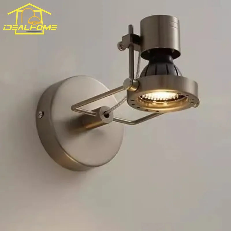 LED Industrial Bedroom Wall Lamp Black/Nickel Mounted Studio Cafe Background