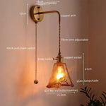 Amber Glass LED Wall Lamps for Living Room and Bathroom Mirror Lighting