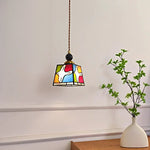 Afralia™ Peace Dove Tiffany Style LED Pendant Light Fixture Glass Hanging Lamp