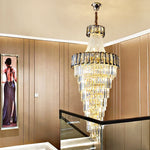 Elegant Crystal Chandelier for Duplex Spiral Staircase and Living Room
