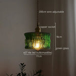 Green Glass LED Pendant Light - Nordic Modern Hanging Lamp