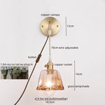 Copper Glass LED Wall Light for Modern Nordic Living Room Bedroom