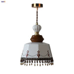 Afralia™ Copper Wood LED Pendant Light: Ceramic Modern Tassel Hanging Lamp